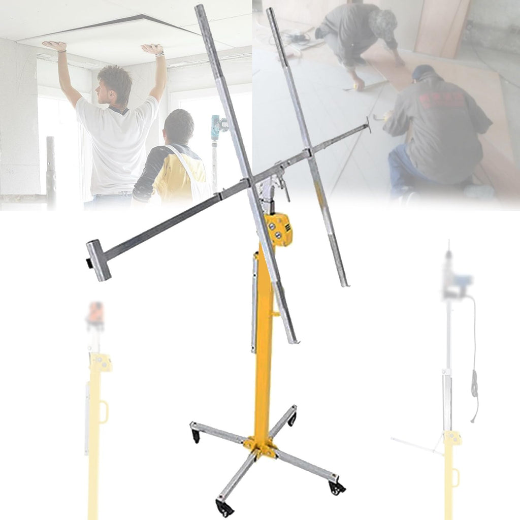Gypsum Board Lifter, Sheet Lifter, Level Gauge, Lifting Jack Tool with Lockable Universal Wheels, Strong Load-Bearing Capacity, Suitable for Construction, Construction Sites ()