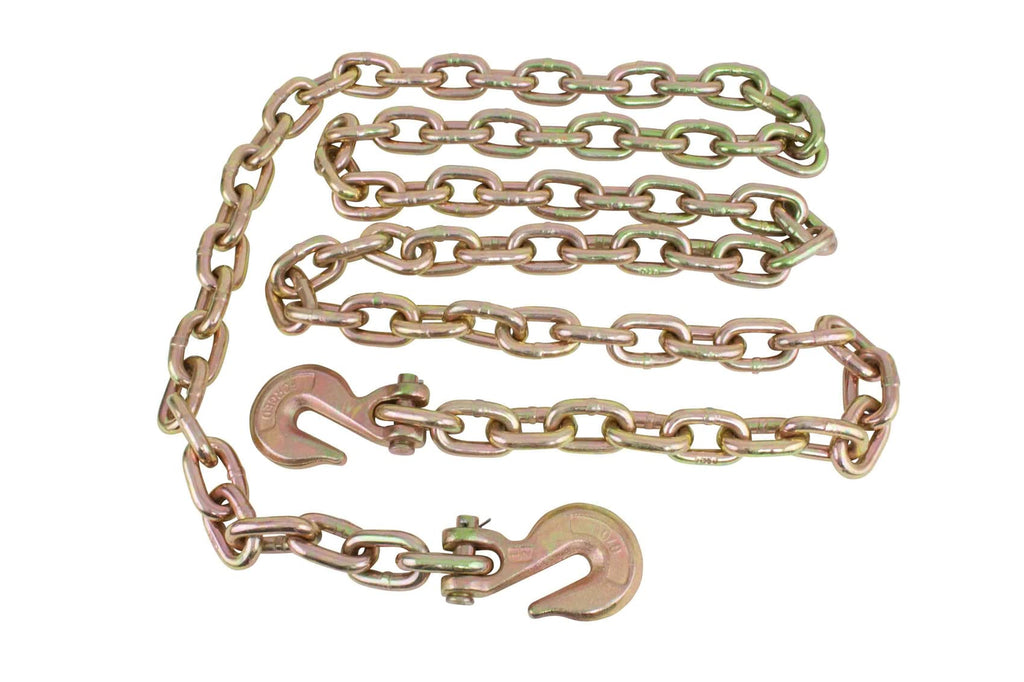 Mytee Products 4 Pack 1/2 Inch x 20 FT Grade 70 Binder Chain with Clevis Grab Hooks - G70 Transport Tow Chain - 11,300 Lbs Working Load Limit