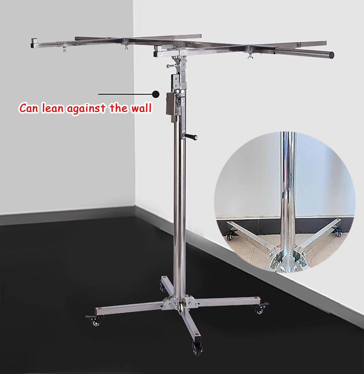 Drywall Lift Stainless Steels Board Lifter for Drywall, 4 Wheels Plasterboard Ceiling Hoist for Construction, Rolling Saving Labor Sheetrock Jack Lift Tools(2.8m(9ft))