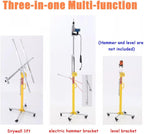 Rolling Plaster Board Lifter, Drywall Lift Drywall Jack Lift with Electric Hammer & Level Bracket, 3.0/4/5 M Drywall Lifter Panel Hoist for Ceiling and Walls(3.5 m(11.5ft))