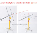 Drywall Lift, Stable and Durable with Casters Drywall Lifter Can Be Locked by Casters Sheetrock Lift Easy to Operate Convenient and Labor-Saving Woodworking Construction Tools(3M)