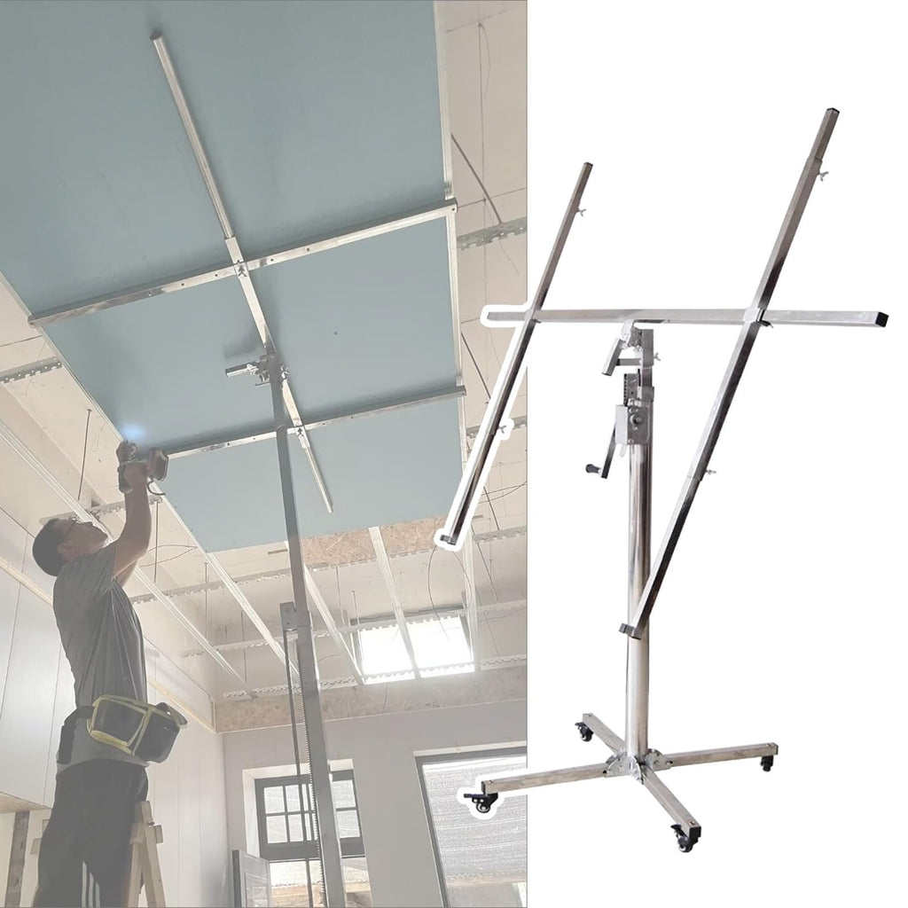 JYHHCYS 165LBS Heavy Duty Sheetrock Lift Drywall Lift - Hand Drywall Jack Lift for Home Improvement - Drywall Lift Panel 11' 16' Lift Drywall Panel Hoist Jack Lifter(H 3.2m/126in/10.5ft)