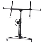 11FT Drywall Lift Sheetrock Lift, 150LBS Capacity, Drywall Lift Panel Hoist with Telescopic Arm, Drywall Jack Lift with 3 Lockable Wheels for Home Improvement, 4'x16' Panel Size, Black