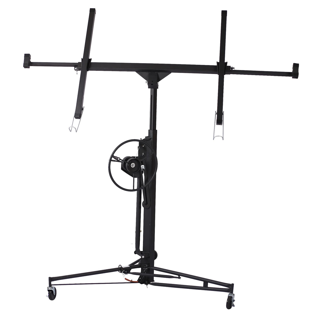 Gecheer Drywall Lift Hoist Jack – 13 ft Adjustable Panel Lifter, 150 lb Capacity, Foldable Steel Construction with Built-in Winch & Brake, for 4x8 to 4x16 Sheets