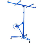 Tidyard Drywall Lift Panel Hoist, 11 ft Adjustable Telescopic Steel Drywall Lifter with Built-in Winch Brake and 360° Rotatable Cradle for Ceiling and Wall Installation