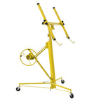 16 FT Drywall Lift – Panel Rolling Hoist Jack Lifter Sheetrock, Drywall Lifting Construction Tools, Caster Wheel with Adjustable Telescopic Arm, Yellow