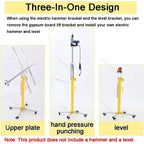 Heavy-Duty Drywall Lift & Jack - Electric & Manual Dual Purpose Sheetrock Hoist for Ceiling, 110 lbs Capacity, Foldable Panel Lifter for Home Improvement Projects