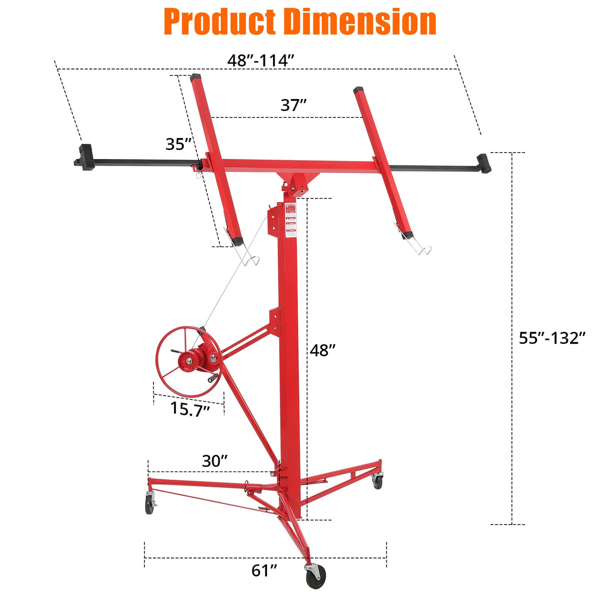 Hossly 11FT Heavy Duty Drywall Lift, 150lb Capacity Sheetrock Hoist