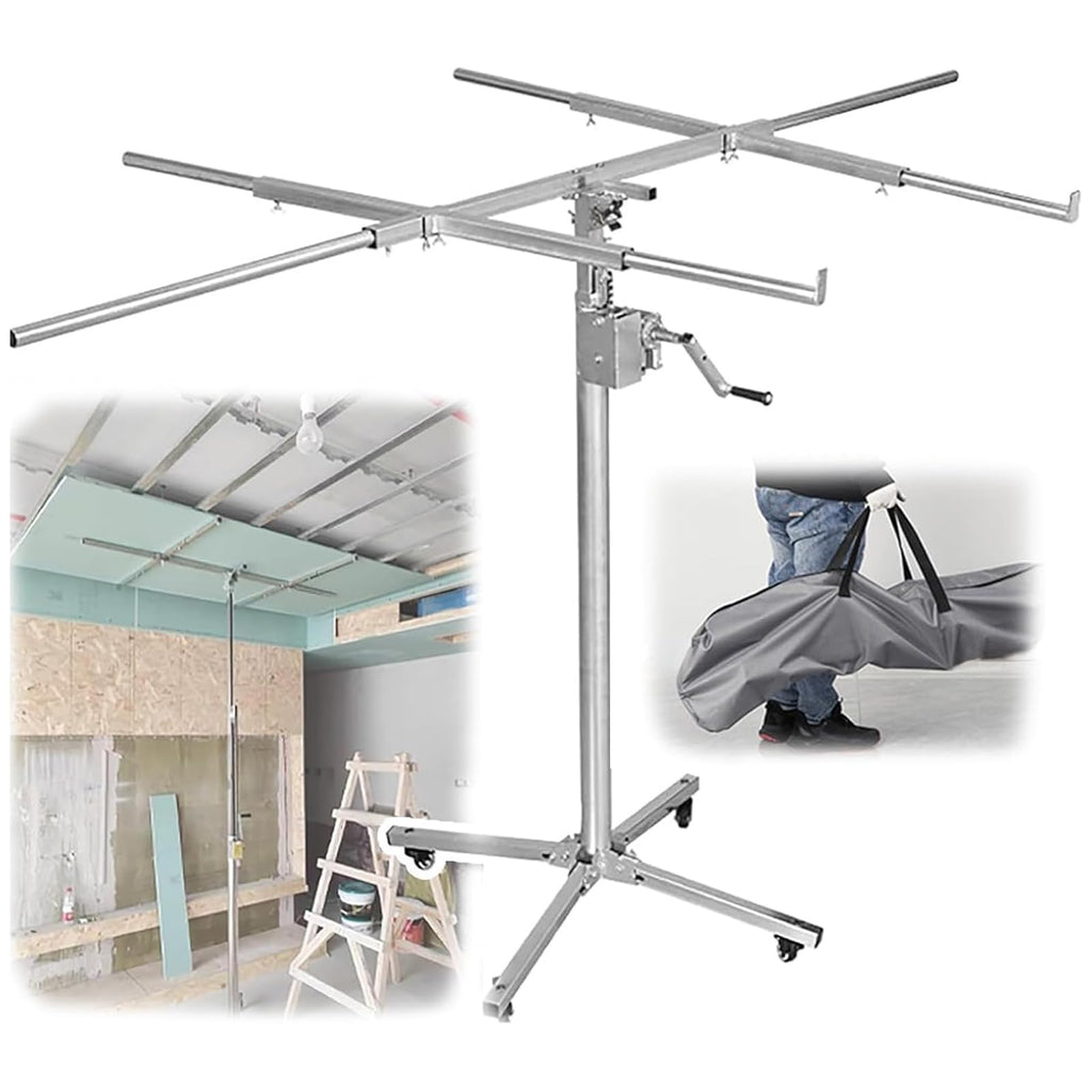 Drywall Lift Panel, Manual and Electric Dual Purpose 10.5ft/12.4ft Max Height Three in One Drywall Lift Stability and Durability Lift for Ceiling and Walls Tools Sheetrock Lifter Tool(3.2M(10.5