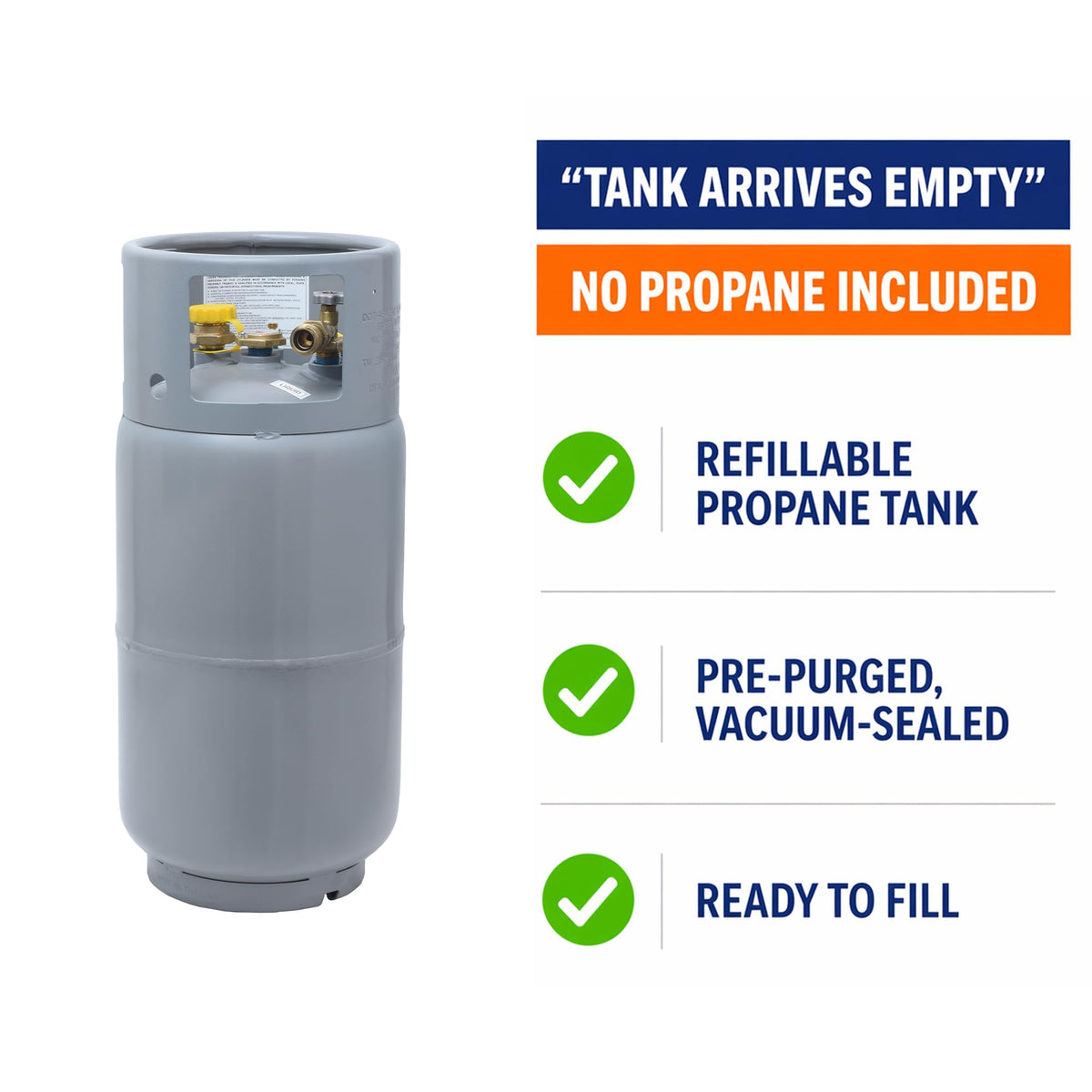 Flame King YSN335 - 33.5LB Steel Forklift Propane Tank Cylinder with Built-in Gauge, Gray