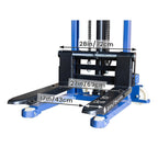 Manual Pallet Stacker 2200 LBS Capacity, 63" Lift Height Hand Pallet Forklift with Adjustable Forks & Fixed Legs, Heavy Duty Warehouse Material Lift for Open Deck Pallets