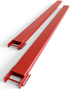 Pallet Fork Extension,1 Pair Forklift Extension,Load Capatity 5500 LBS,5.3 Inch Width with Tire Chain, Heavy Duty Alloy Steel Fork Extensions for forklifts,Red (96 Inch Length)