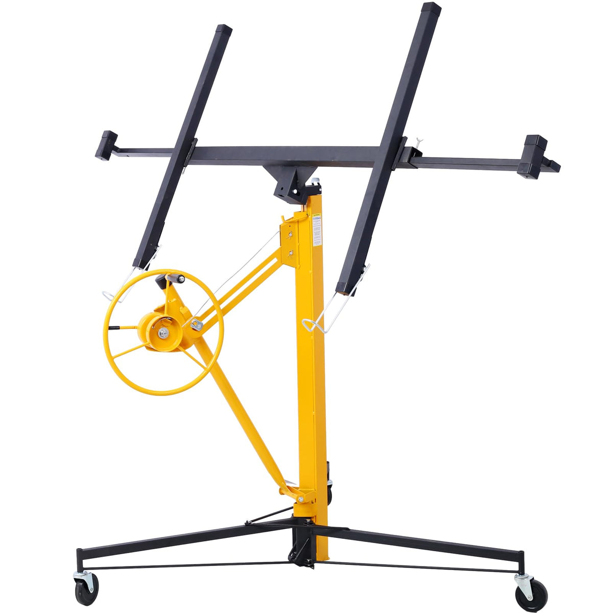 Professional Drywall Panel Hoist with Heavy-Duty Steel Construction, Secure Locking and Built-In Winch - Drywall Lift Lifts Up to 11 Feet, 150lbs Load Capacity (Yellow, 11 ft)