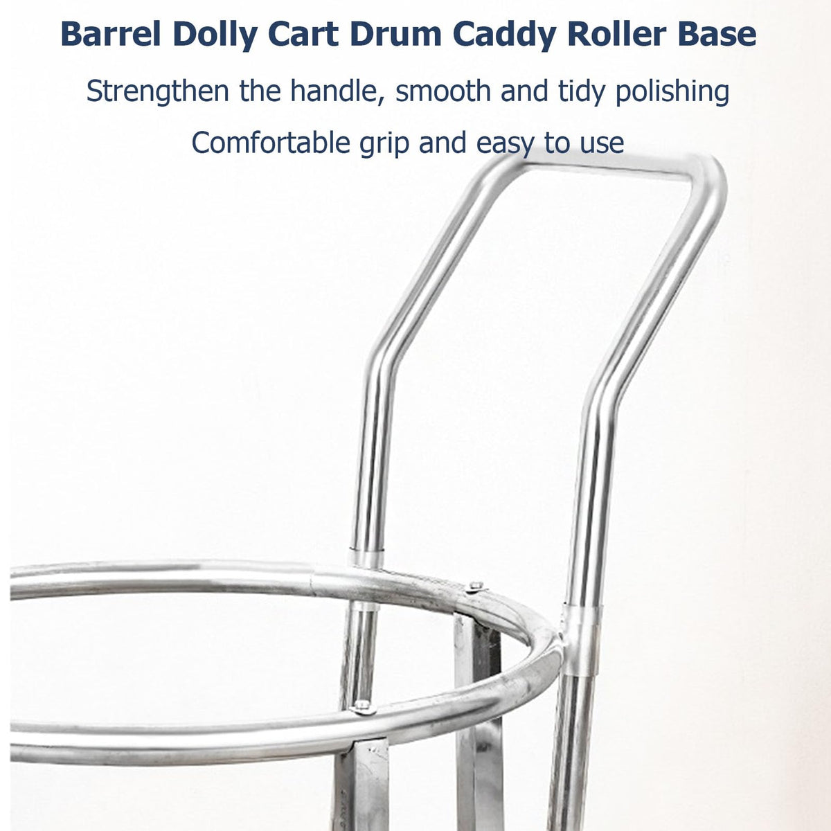 Heavy Duty Barrel Dolly Cart with 360° Swivel Casters, Stainless Steel Drum Caddy, Multi-Size Bucket Roller Base for Wine/Meal Containers, Portable Removable Bucket Mover,Style 1,Siameter 55cm
