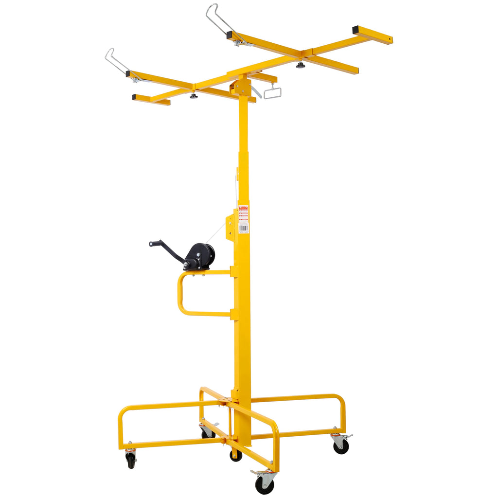 Drywall Lift Panel 13' Lift Drywall Panel Hoist Jack Lifter Jack Rolling Caster Wheel Sheetrock Drywall Lift Construction Tools,150-lb. Capacity, 4ft. x 16ft. Max. Sheet Size