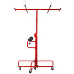 Gecheer Drywall Lift Hoist with Rolling Casters – 150 lb Capacity, 4 ft x 16 ft Max Panel Size, Tool- Assembly, Stable Wheelbase, Quiet Pulley System for