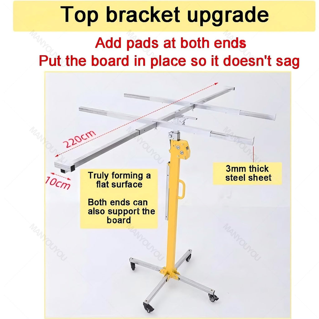 Heavy-Duty Drywall Lift & Jack - Manual & Electric Dual Purpose Sheetrock Hoist for Ceilings, 110 lbs Capacity, Foldable Design for Home Improvement Projects