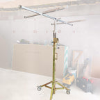 Drywall Lifter Heavy Duty - 3 M 3.5 M 4 M Drywall Jack Lift for Ceiling with Adjustable Telescopic Arm - Portable Drywall Rolling Lifter Panel for Home Improvement(Max H 4m/13.1ft+Lockable wheels)