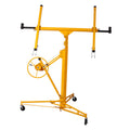 Drywall Lift 11 ft Panel Hoist Jack Lifter for Construction 150LBS Capacity Adjustable Drywall Panel Hoist for Ceiling and Wall Installation Portable Sheetrock Lift with Winch Brake Yellow