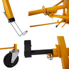 FORRTY Drywall Lift, Drywall Panel Hoist, Rolling Panel Hoist, Jack Lifter Sheetrock Drywall Lift Panel Hoist With Rolling Caster Wheel 16ft Adjustable Telescopic Arm(Color:Yellow)