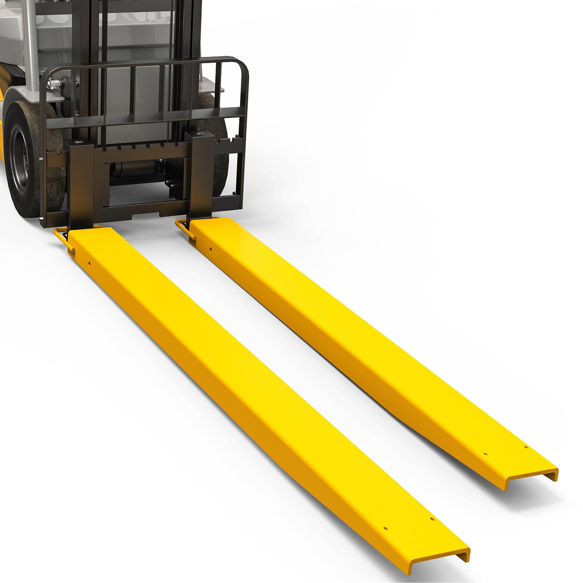 AUTOSAVER88 96 Inch Forklift Extensions for 5.5" Width Forklift Trucks, Heavy Duty Steel Pallet Fork Extensions 1 Pair, Compatible with Forklifts and Loaders, Fork Extender Reach, Yellow