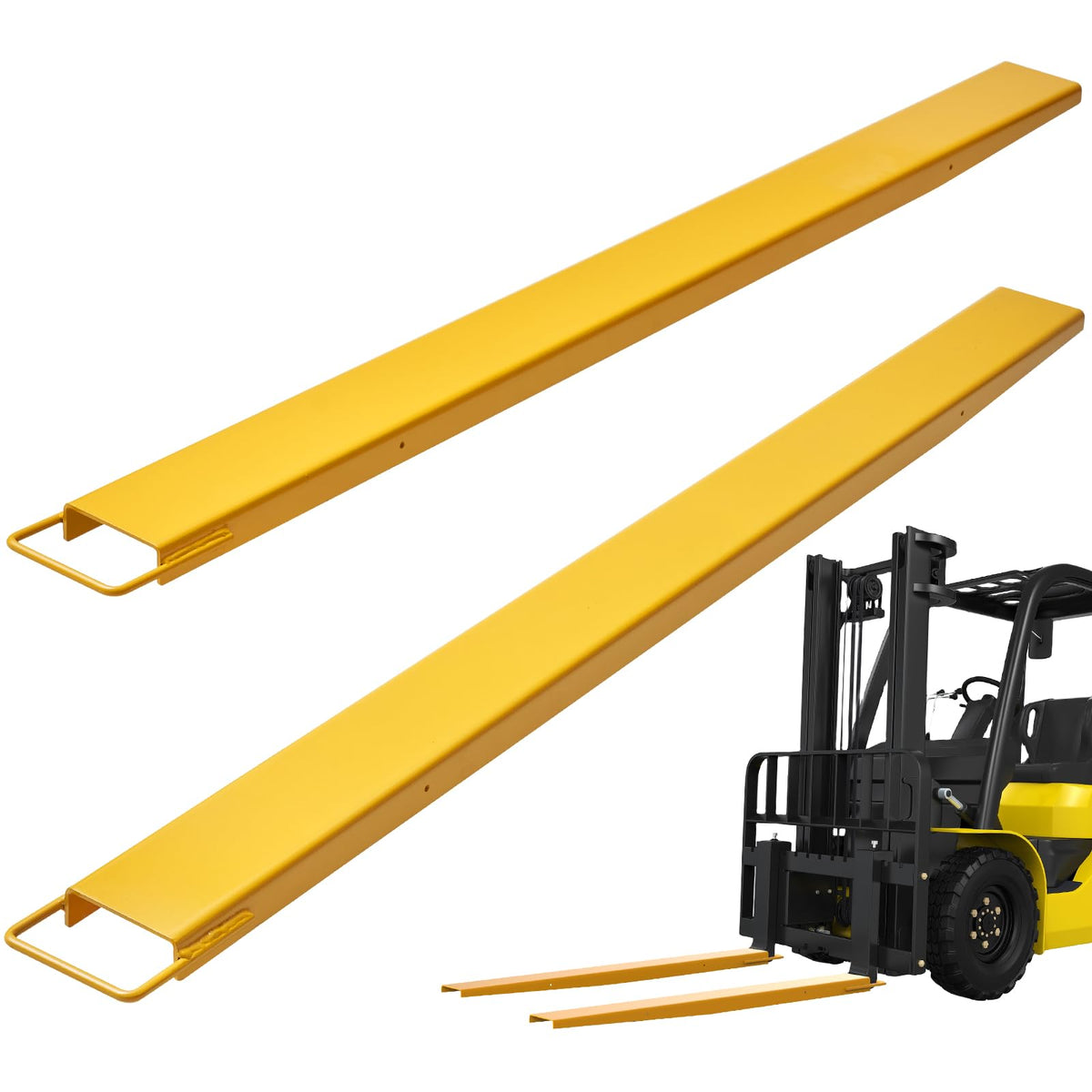 VEVOR Forklift Extensions, 96 Inch Pallet Fork Extensions 4.5 Inch Width, Heavy Duty Fork Extensions for Forklifts, 1 Pair Forklift Extensions for Forklift Truck
