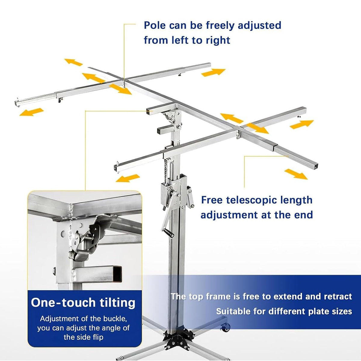 Heavy Duty Drywall Lift, Plasterboard Lifter Plaster Board Lifter Jack Tools,Portable Drywall Board Lifter with Lockable Wheels,Metal Material (3.2m)