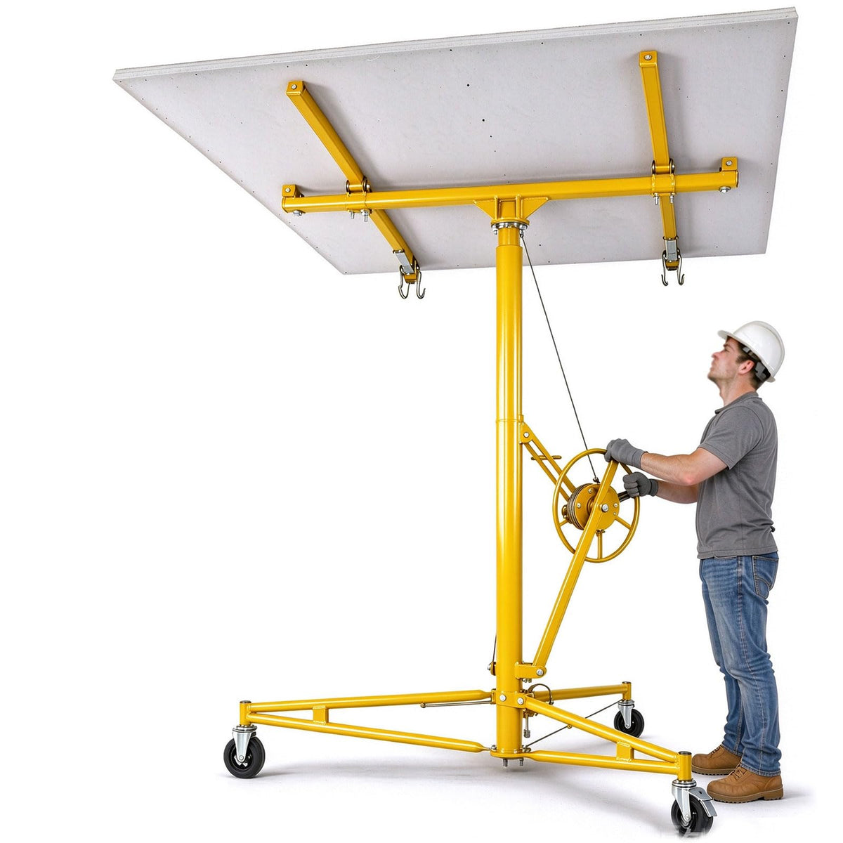 11 ft / 16 ft Drywall Lift, 150 Lbs Sheetrock Lift with Lockable Wheels