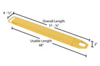 Vestil FE-4-48 Steel Fork Extensions 4 in. x 48 in. 4000 Lb. Capacity Yellow