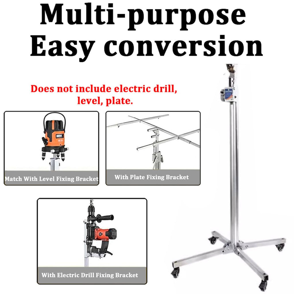 Drywall Lift Hoist with Adjustable Arm and Wheels, Heavy-Duty Labor-Saving Construction Tool for Panel Lifting