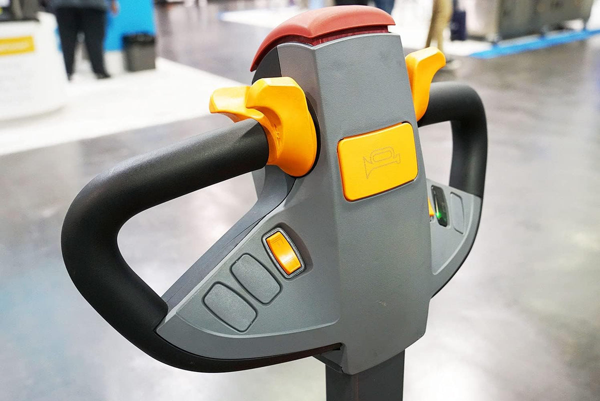 PEC Electric Powered Walkie Pallet Truck, Heavy Duty Lift Pump with Built-in Battery Forklift, 3300lbs Capacity