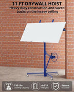 Glowsol Drywall Lift 11 Ft Blue Steel Panel Hoist 48-114 In