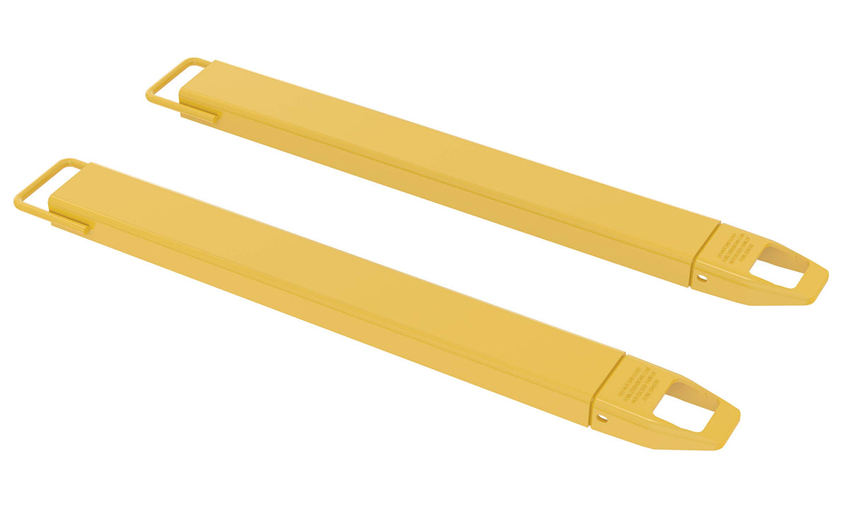 Vestil FE-4-48 Steel Fork Extensions 4 in. x 48 in. 4000 Lb. Capacity Yellow