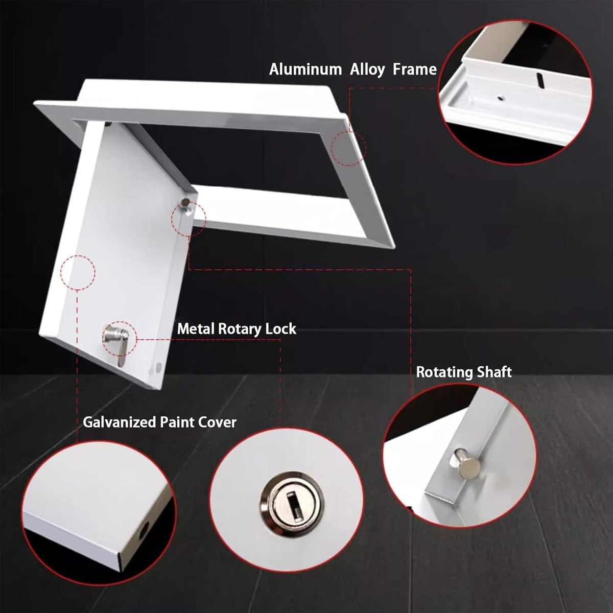 Lockable Metal Loft Ceiling Access Panel - Durable Attic Inspection Hatch for Electrical & Plumbing, Sizes 10-30 in - Heavy-Duty Drywall Lift (22x34 in) for Easy Access
