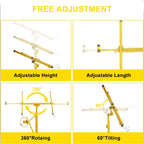 Drywall Lift, 11 FT Rolling Caster Lockable Jack Lifter Portable Panel Lift Construction Tools 150LB Heavy Duty Sheetrock Hoist Holder Suitable for Home and Commercial Use, Yellow