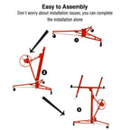 Geelife 11Ft Drywall Lifter Panel Jack with 360° Adjustable Arm and 150Lbs Capacity (red)