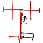 Gecheer Drywall Lift Hoist with Rolling Casters – 150 lb Capacity, 4 ft x 16 ft Max Panel Size, Tool- Assembly, Stable Wheelbase, Quiet Pulley System for