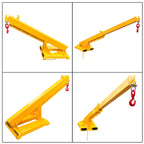 3T/6600LB Adjustable Forklift Jib Boom Crane Attachment, 63-98in Forklift Telescopic Lifting Arm, Mobile Crane with One Hook for Forklifts, Heavy-Duty Towing & Handling Equipment