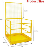 Foldable Forklift Safety Cage 43"x45", Foldable Forklift Work Platform 1500LBS Load Capacity, with Safety Lock, Safety Belt Kits, Dual Nonslip Design Perfect for 1-5 People Aerial Work