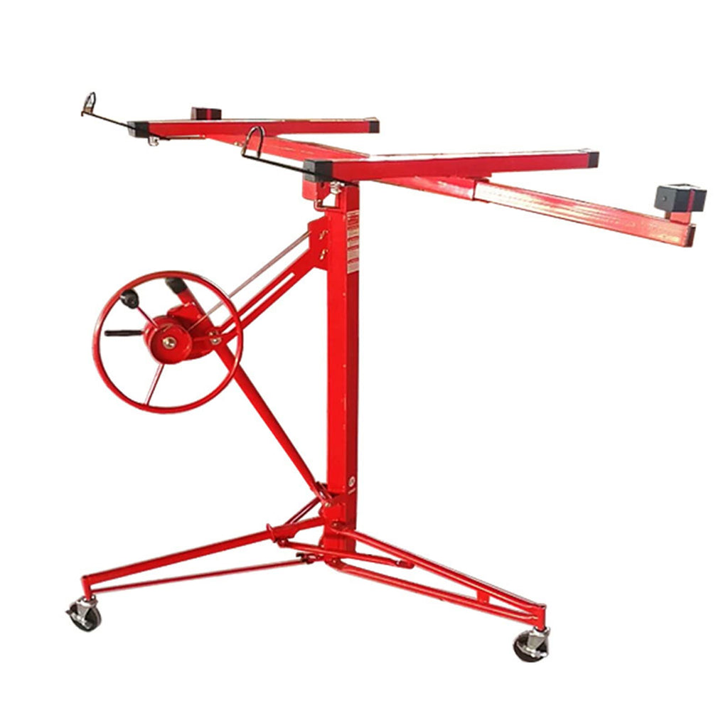 Plasterboard Lifter Height Adjustable Good Load-bearing with Castors Detachable Multi-Function Drywall Lift Plasterboard Panel Rolling Lifter Gadget (Metal)