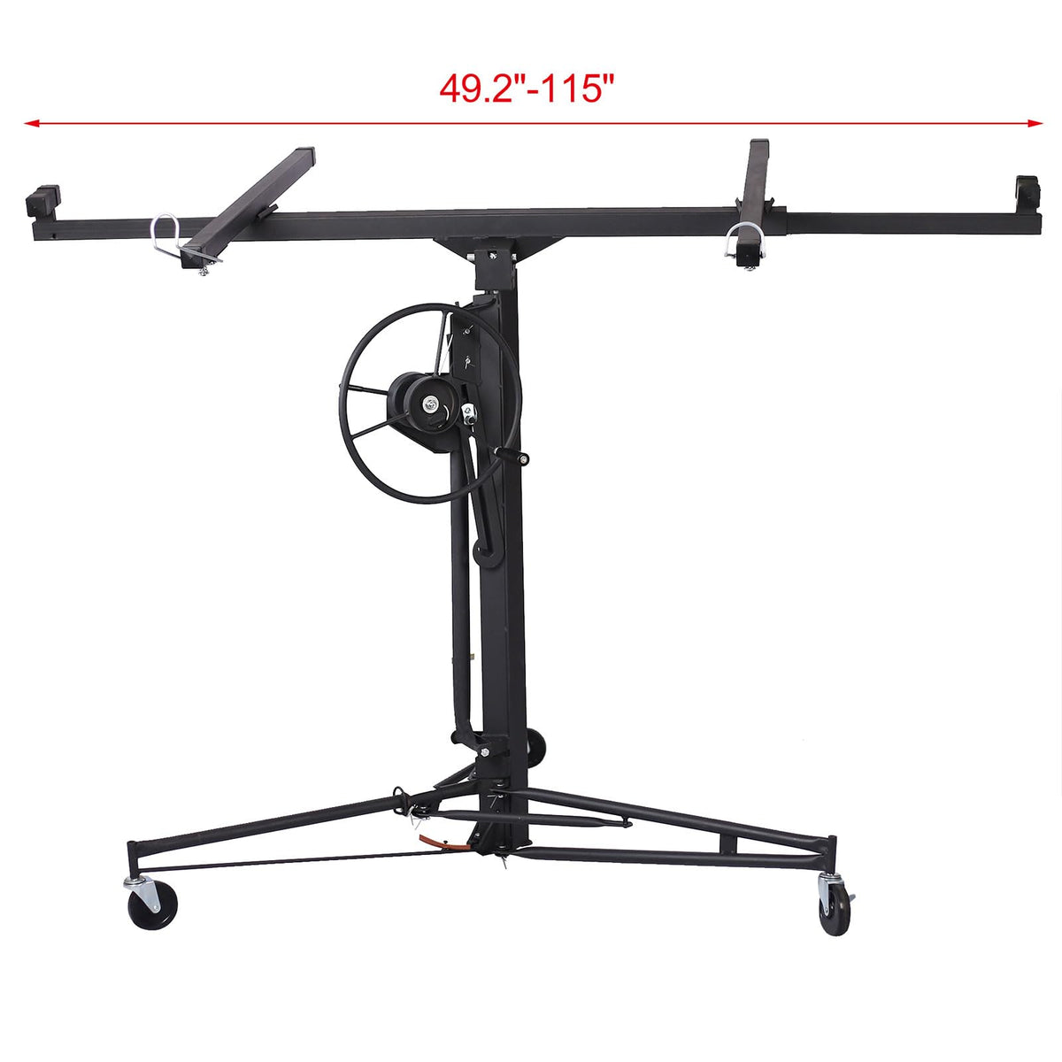 Drywall Lift 16 FT Panel Hoist, Rolling Drywall Hoist Jack Lifter with Winch & Brake, Heavy Duty Sheetrock Lift for Ceiling & Wall Installation,Black