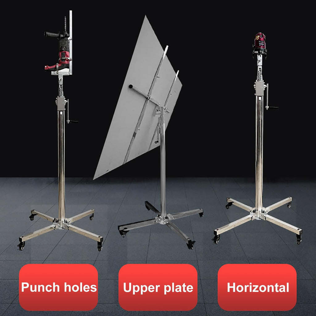 Drywall Jack Lift, Sheetrock Lift Drywall Lift Adjustable Telescopic Arm Can Be Locked by Casters Easy to Operate Convenient and Labor-Saving Air Conditioning Light Installation Tool(3.3M)