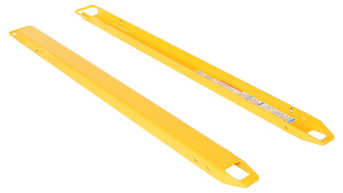 Vestil FE-4-72 Steel Fork Extensions 4 In. x 72 In. 4000 Lb. Capacity Yellow