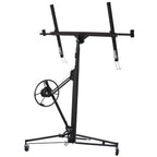 11' Lift Drywall Panel Hoist Jack Lifter with Rolling Caster Wheel and Adjustable Telescopic Arm