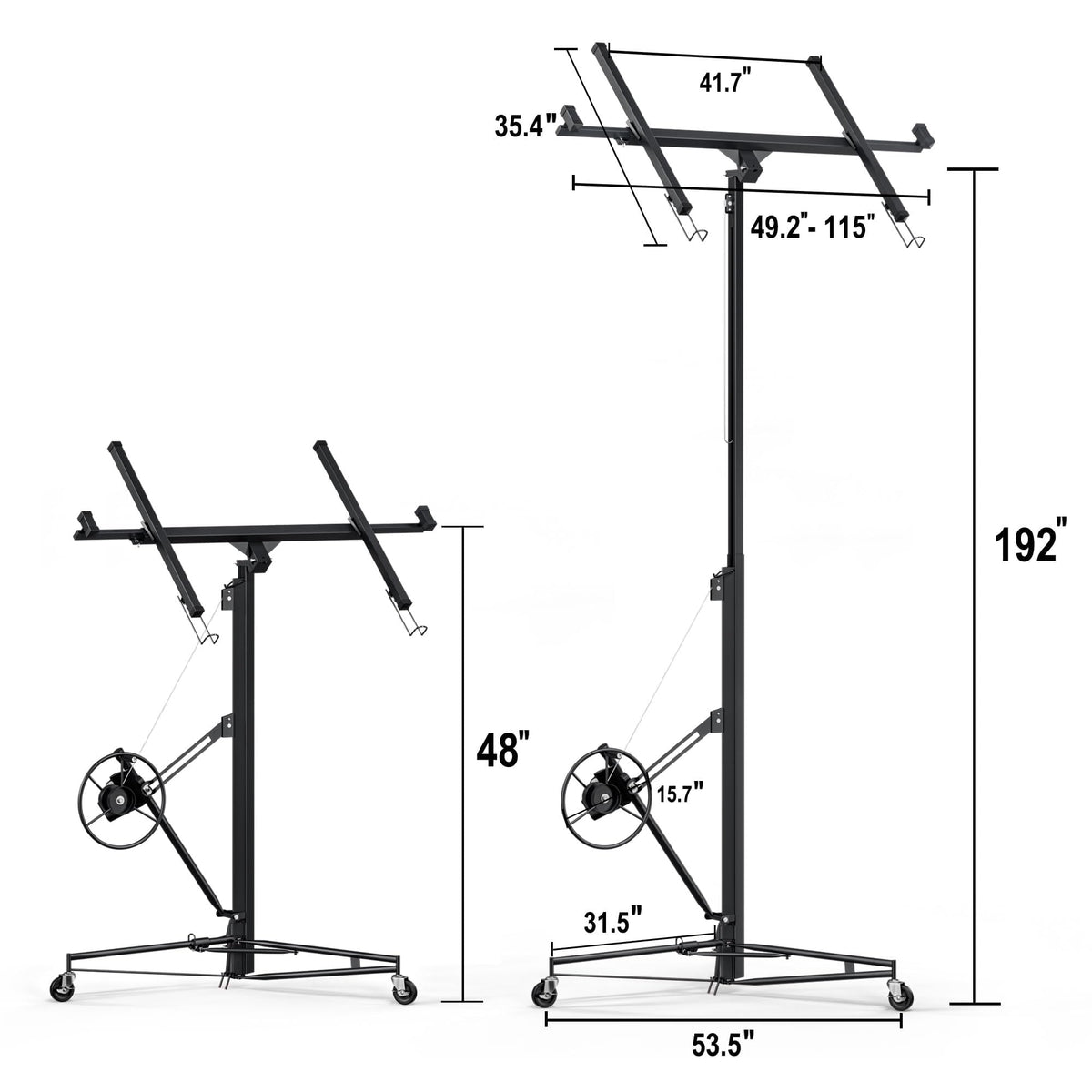 16 ft Drywall Lift, 150 Lbs Heavy Duty Sheetrock Hoist with Wheels