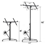 16 Ft Drywall Lift, 150 lbs Sheetrock Hoist for Ceiling Installation, Black