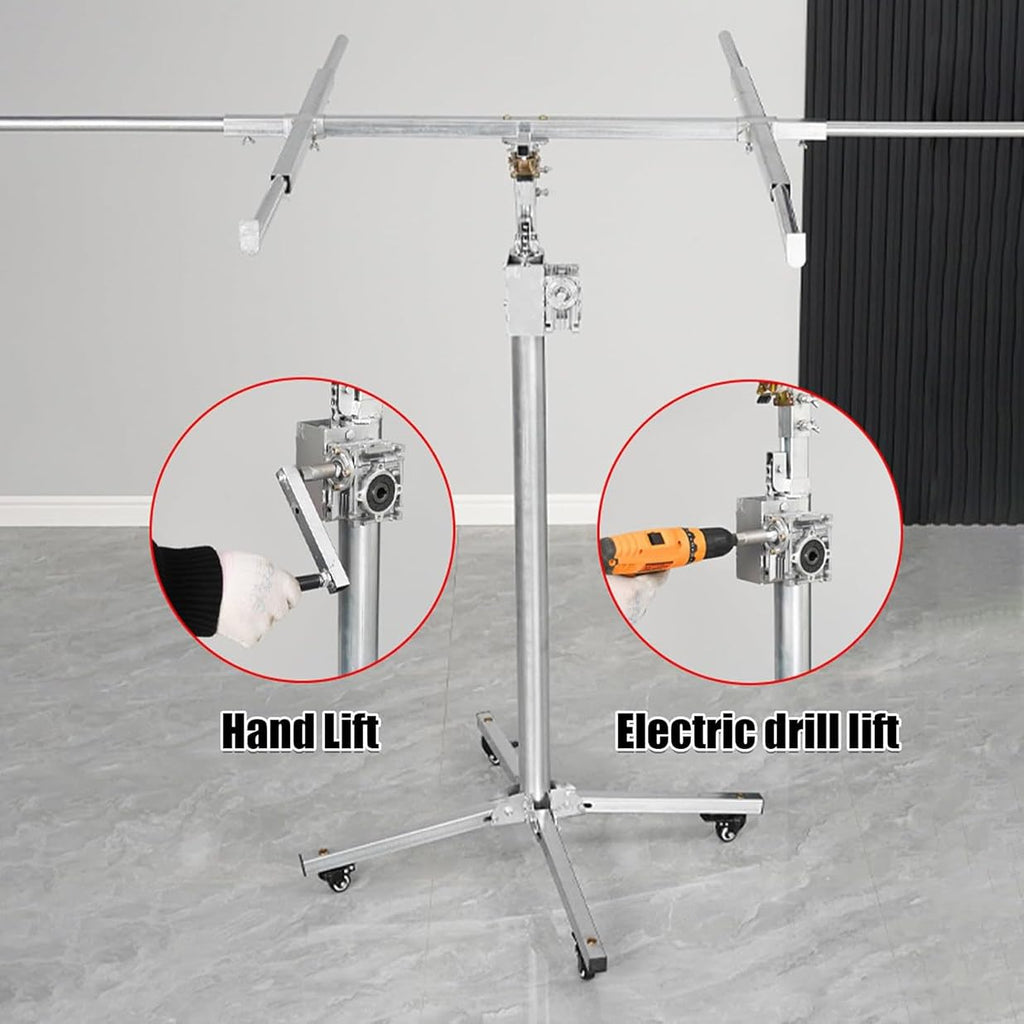 Plasterboard Lifter with Wheels, Heavy Duty Drywall Lift, Drywall Hoist Jack Tool Caster, Strong Load-bearing Capacity, for Carpentry Construction/Residential/Commercial,3.2m