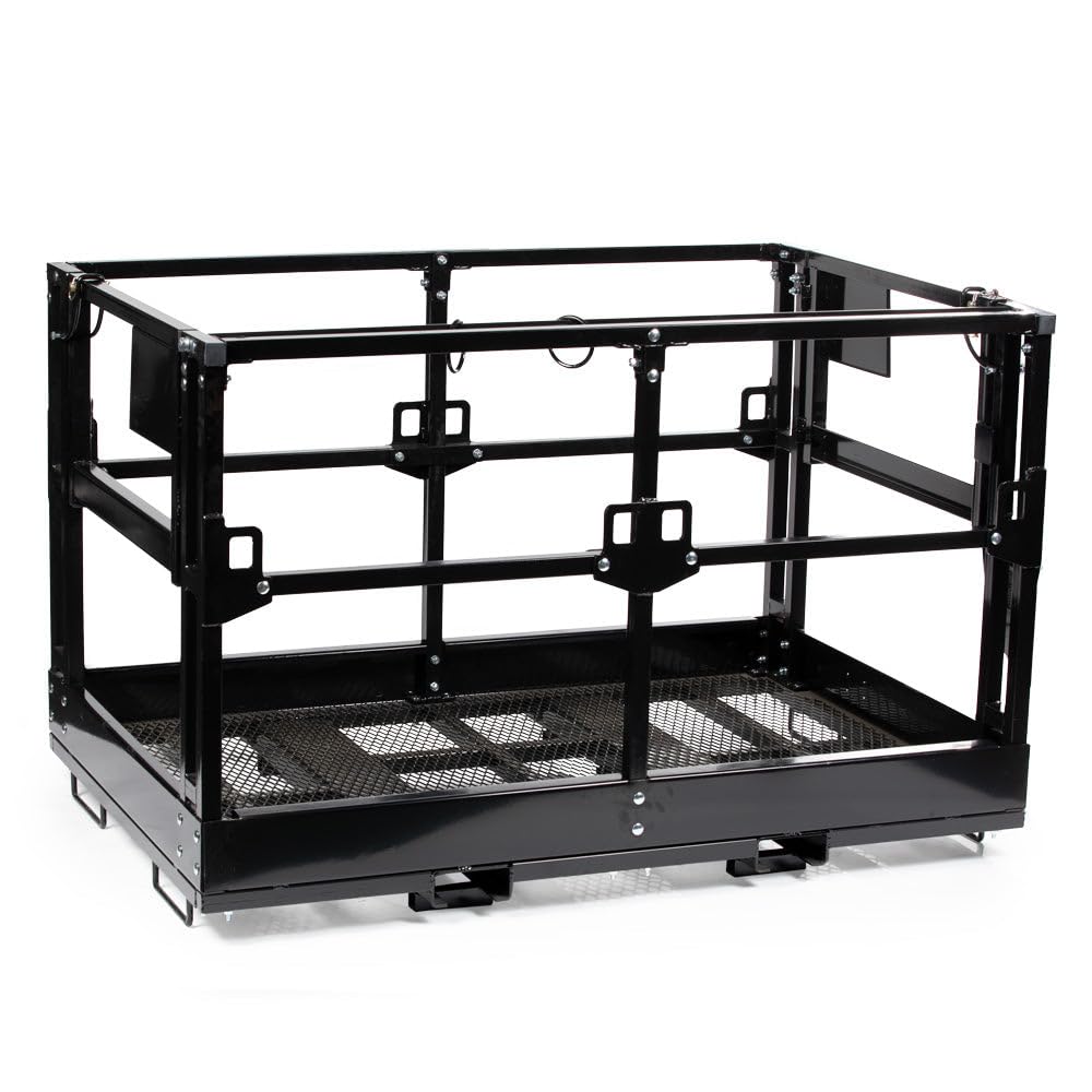 Titan Attachments 4' x 7'8" Mesh Telehandler Work Platform, Safety Cage