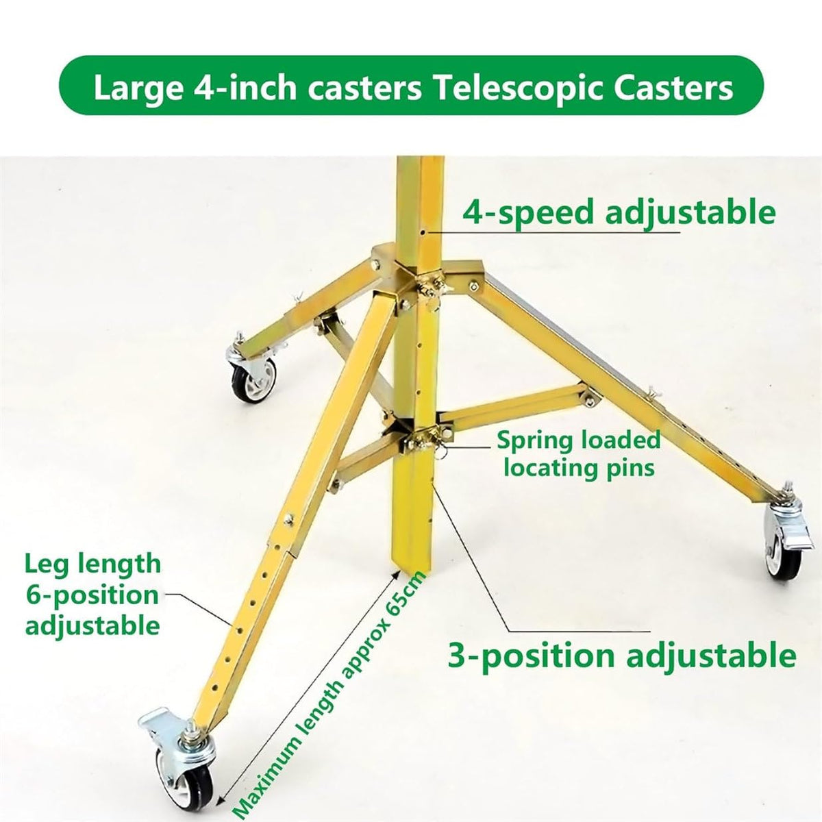Drywall Lift, Mobile Drywall Lift for Easy handling of Panels, 80 kg Load Capacity, with 4 Lockable castors for Stability and Mobility (3.5m)
