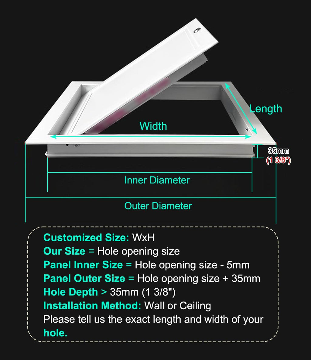 Lockable Ceiling Access Panel 11x26in - Drywall Lift Attic Door for Easy Inspection & Service, Ideal for Electrical, Plumbing & Cable Access - Durable Hatch Door